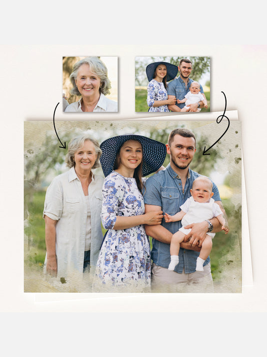 Custom Family Portrait from Different Photos