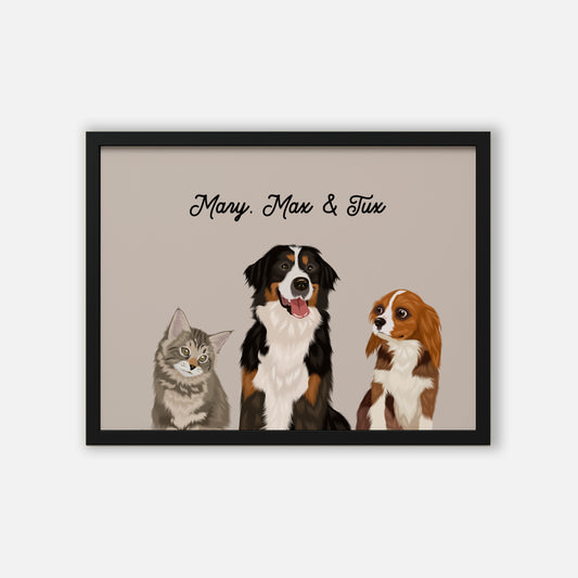 Pet Portrait - Three Pet