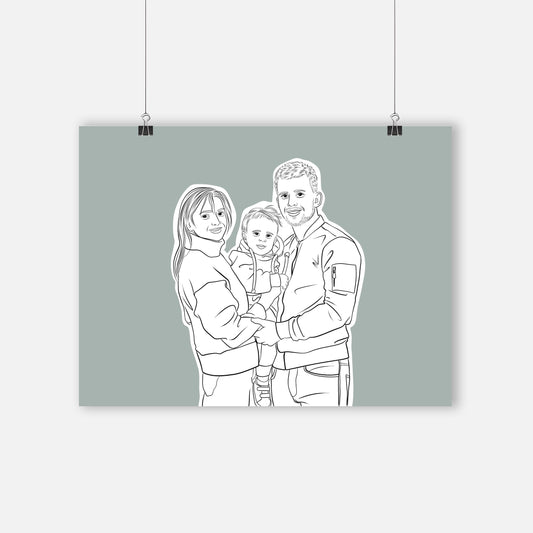 Family Portrait - Outline Art