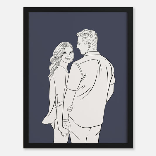 Couple Portrait - Outline Art