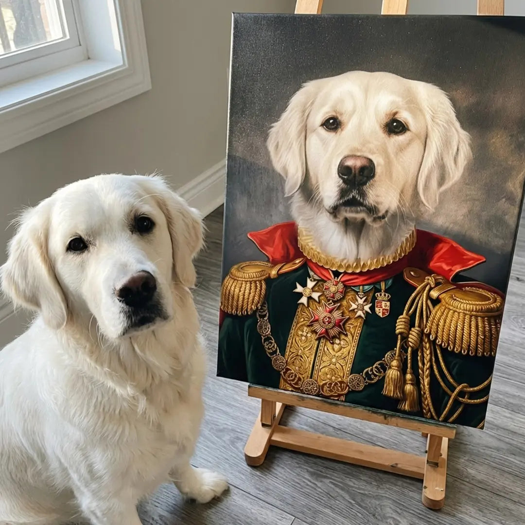 The Emerald Commander - Custom Military Pet Portrait