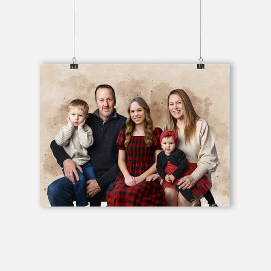 Custom Family Portrait from Different Photos