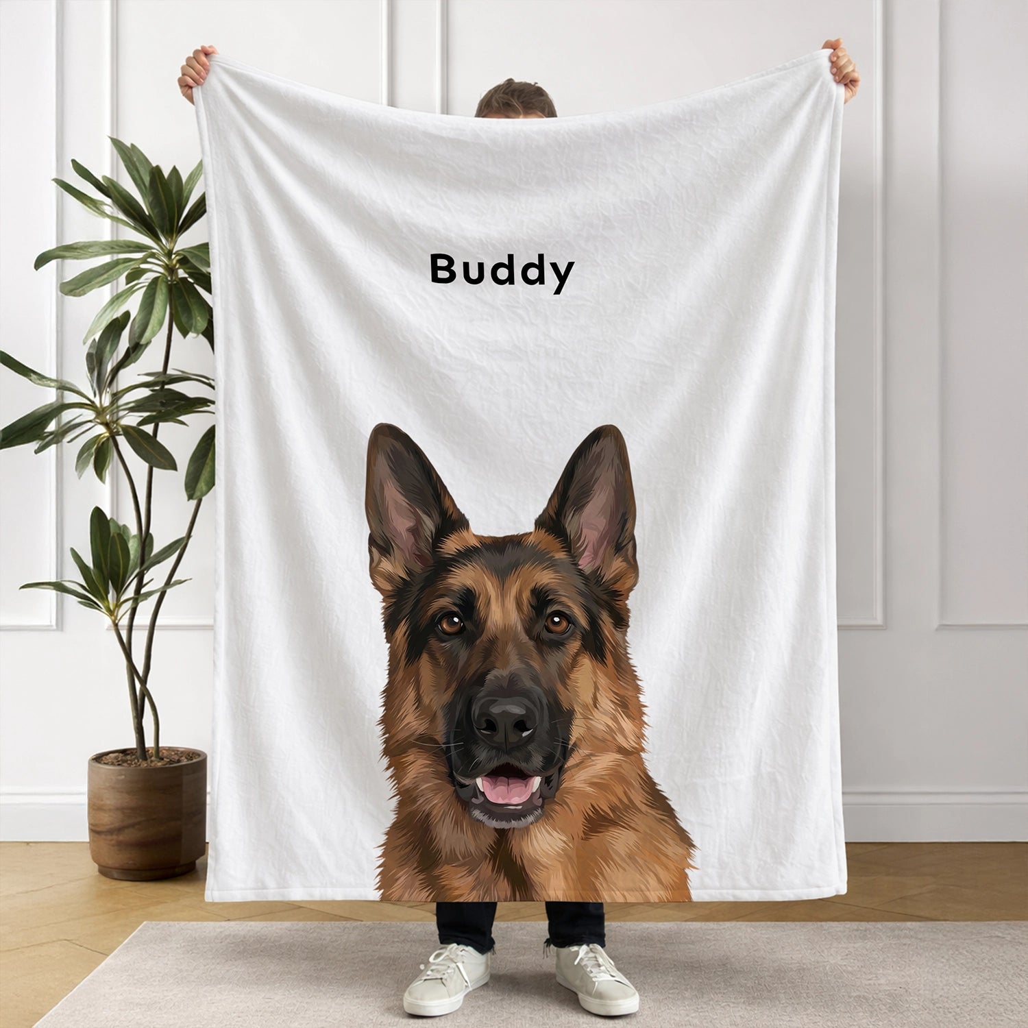 Signature Modern Pet Portrait - Velveteen Blanket