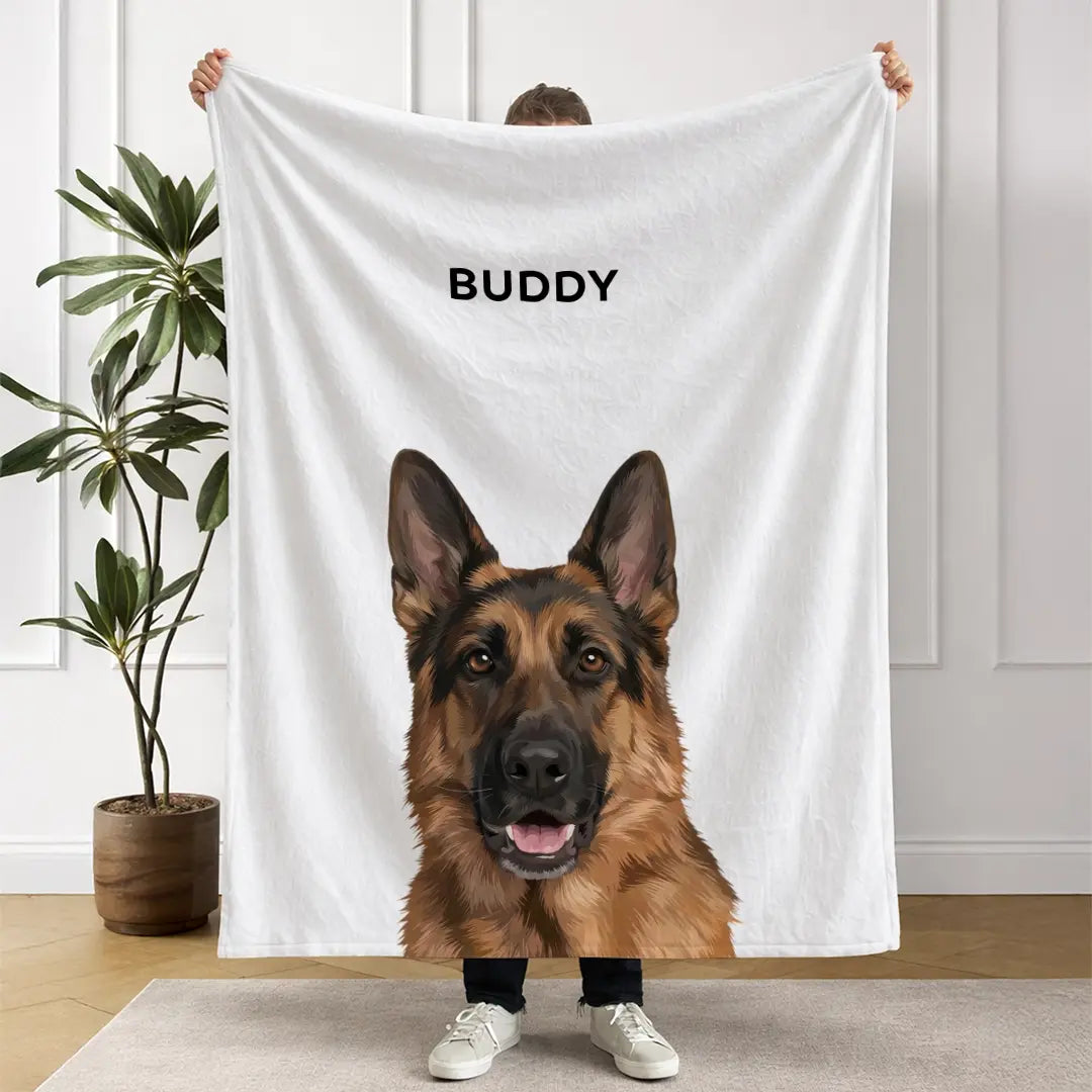 Signature Modern Pet Portrait - Velveteen Blanket