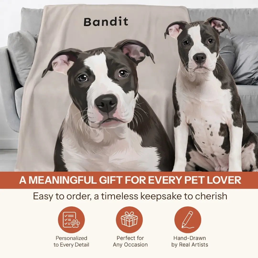 Signature Modern Pet Portrait - Velveteen Blanket