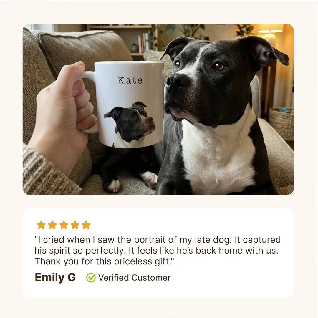 Signature Modern Pet Portrait - White Mug