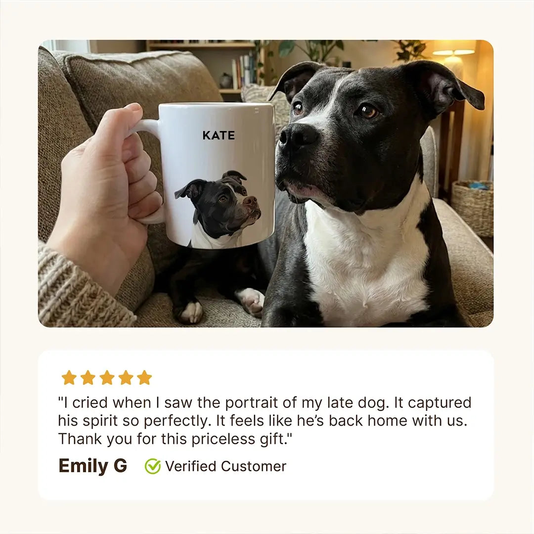 Signature Modern Pet Portrait - White Mug